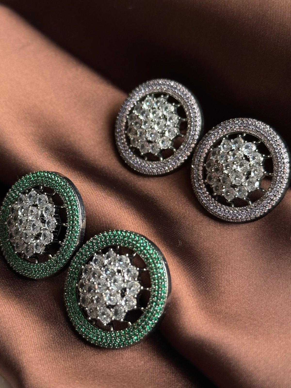 Lilac Crystal Circle Earrings