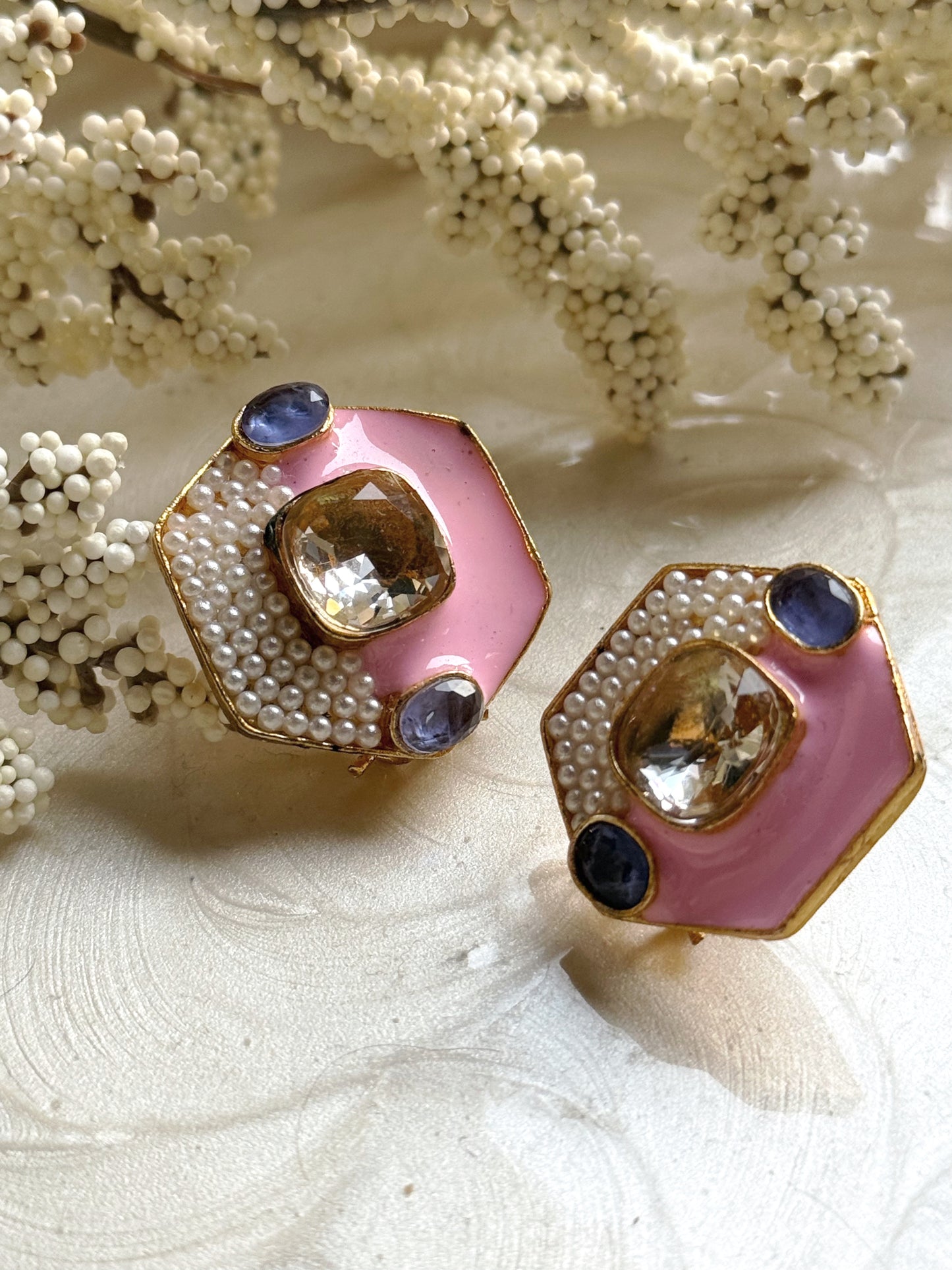 AB Pink & Lavender Earrings