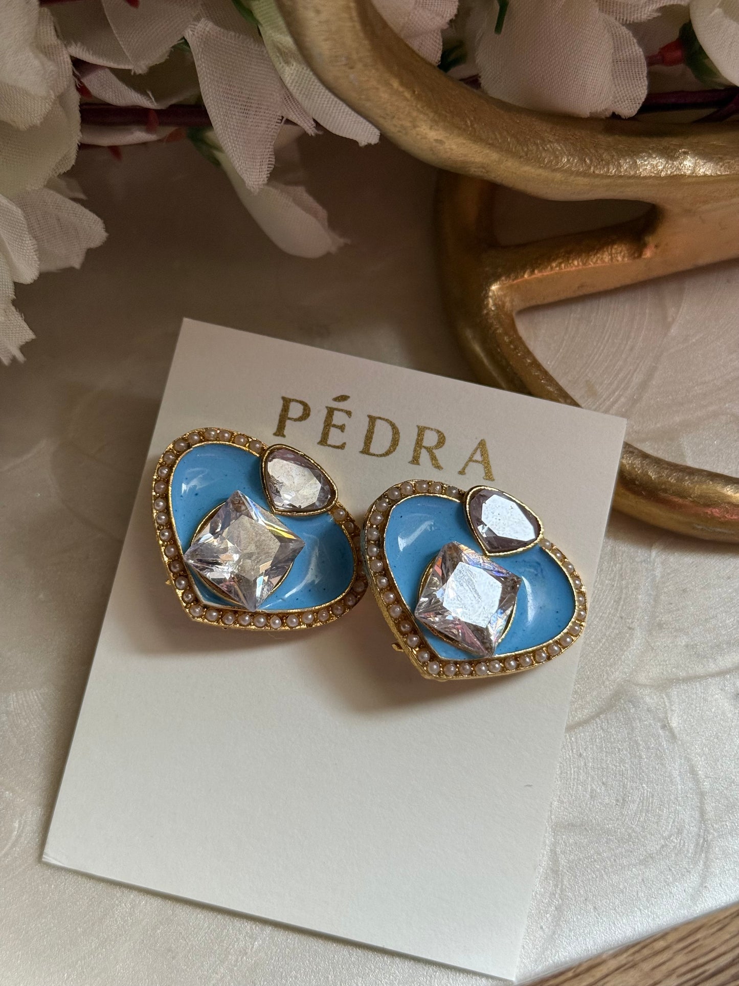 AB Sky Blue Crystal Earrings