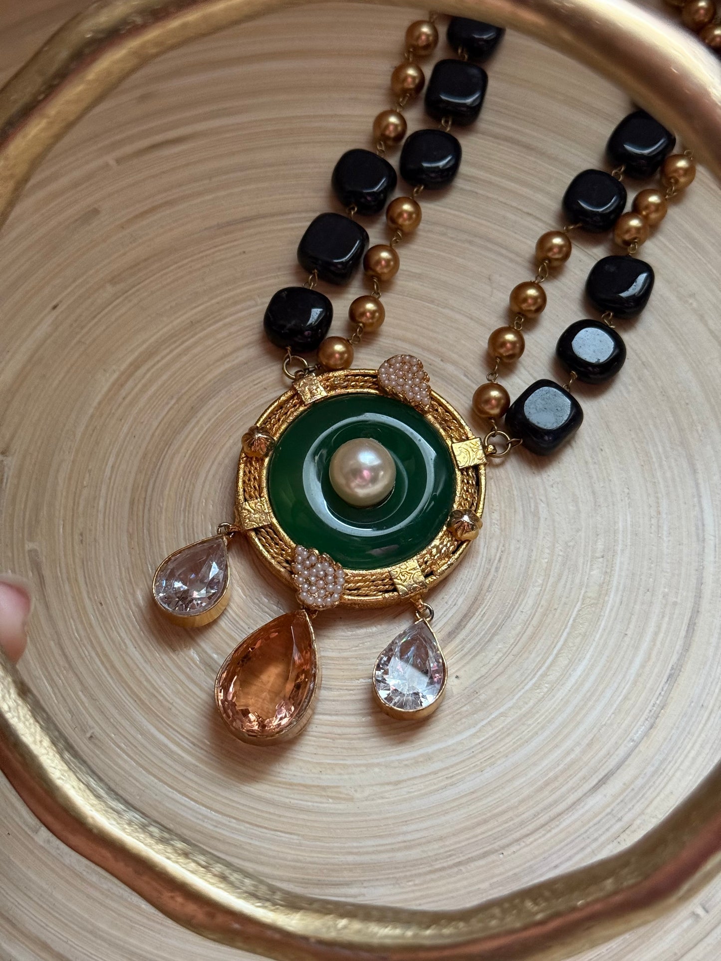 AB Emerald & Champagne Necklace