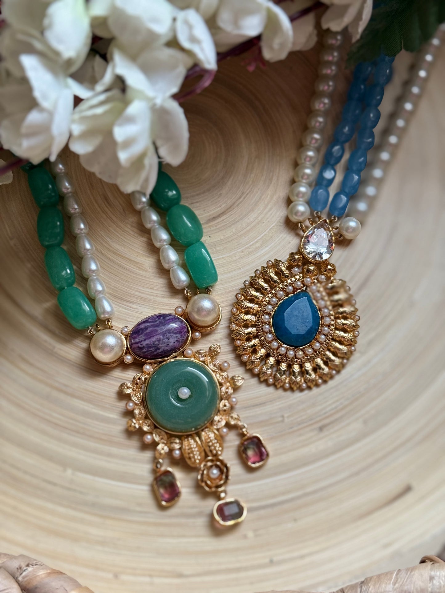 AB Mint & Magenta Mala