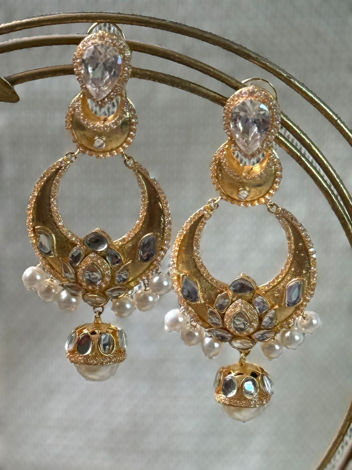 A Big Gold Kundan Bali