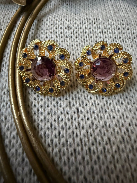 A Blue & Magenta Earrings