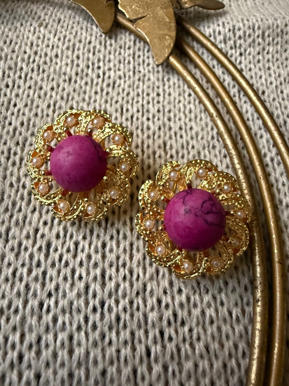 A Marble Pink Earrings
