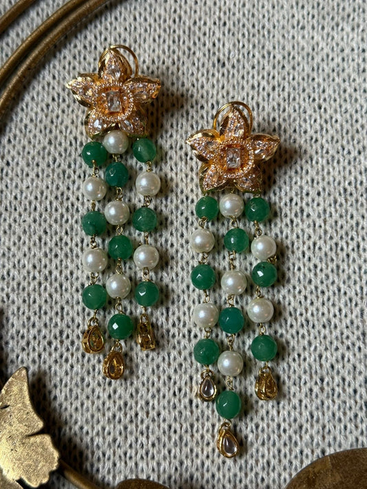 A Green Chandelier Earrings