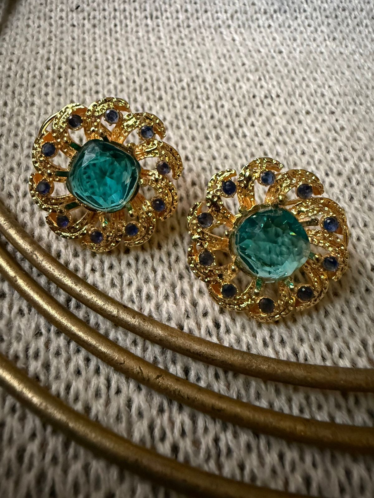 A Blue & Aqua Earrrings