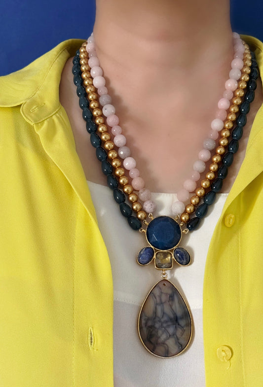 Natural Stone Blue Mala