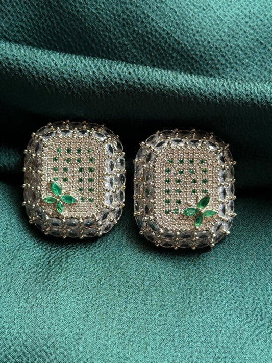 Emerald Floral Earrings