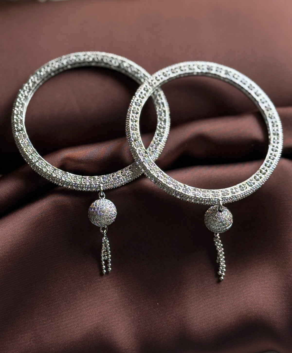 Crystal Droplet Charm Bangle