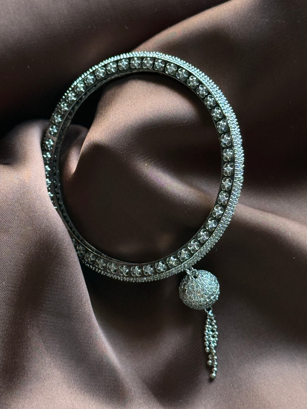 Crystal Droplet Charm Bangle