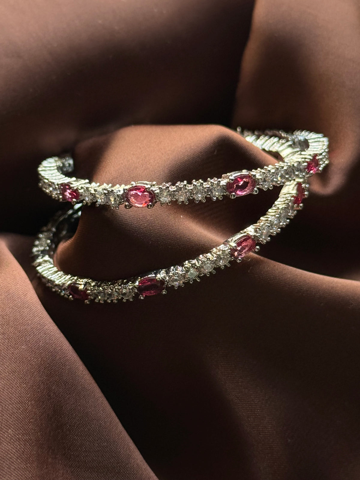 Fuchsia Crystal Link Bangle