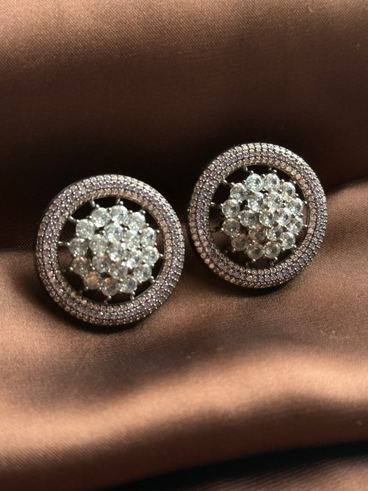 Lilac Crystal Circle Earrings