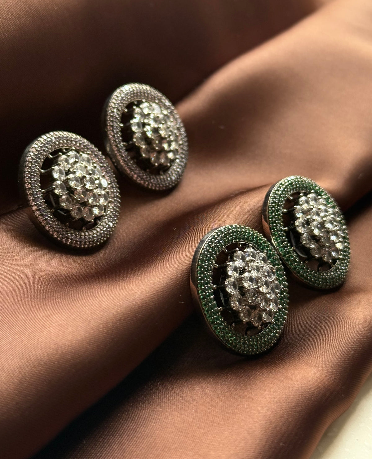 Emerald Crystal Circle Earrings