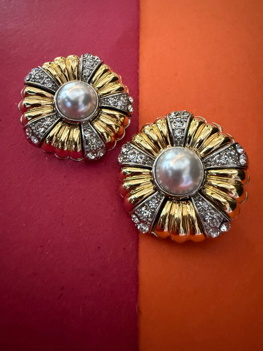 Clip Lock Gold Earrings