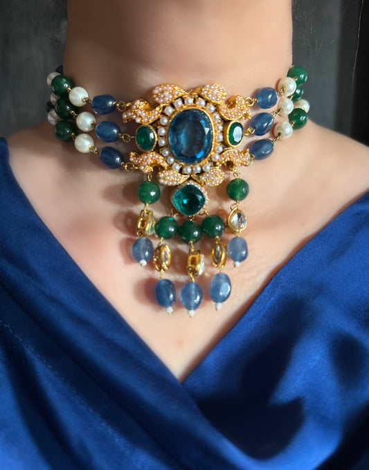 AB Blue & Emerald Choker