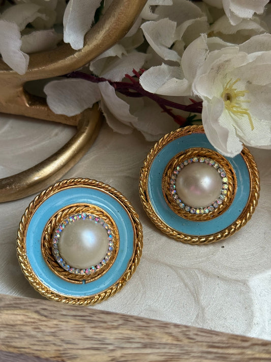 AB Sky Blue Pearl Earrings