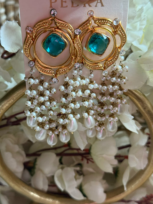 AB Turquoise Chandelier Earrings