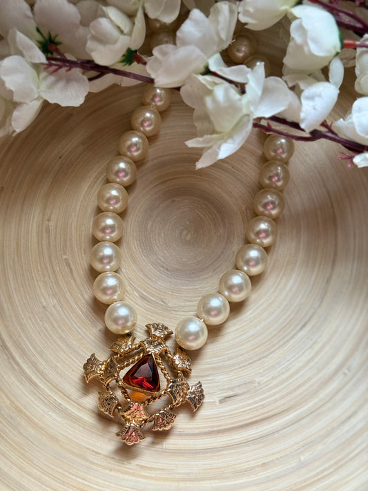 AB Brown Pearl Long Necklace