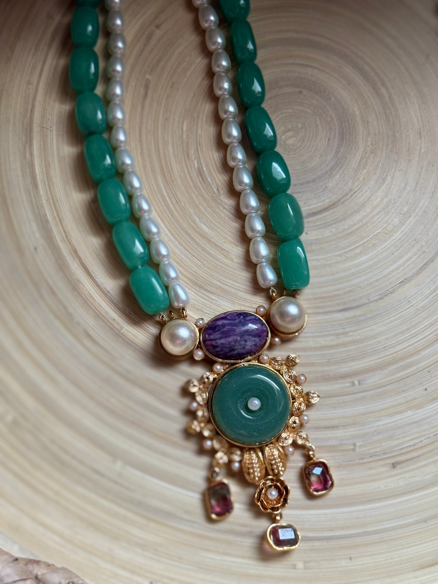 AB Mint & Magenta Mala