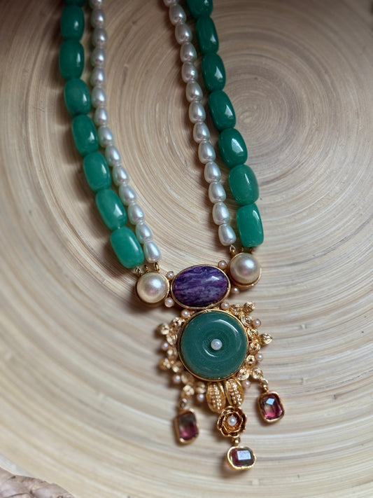 AB Mint & Magenta Mala