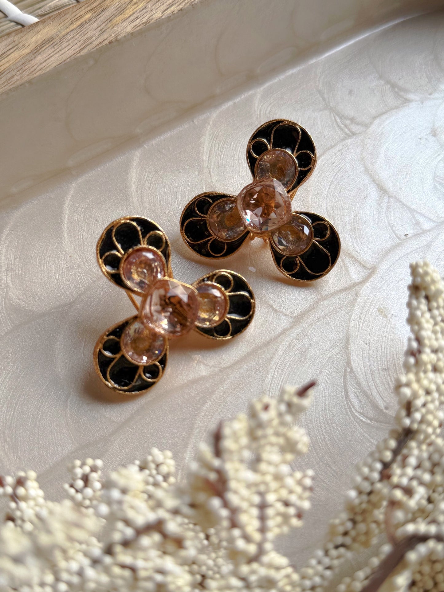 AB Navy & Gold Earrings