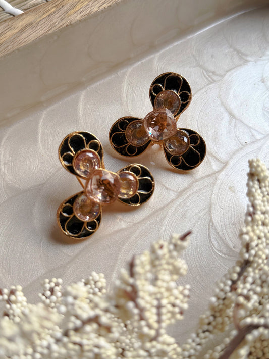 AB Navy & Gold Earrings