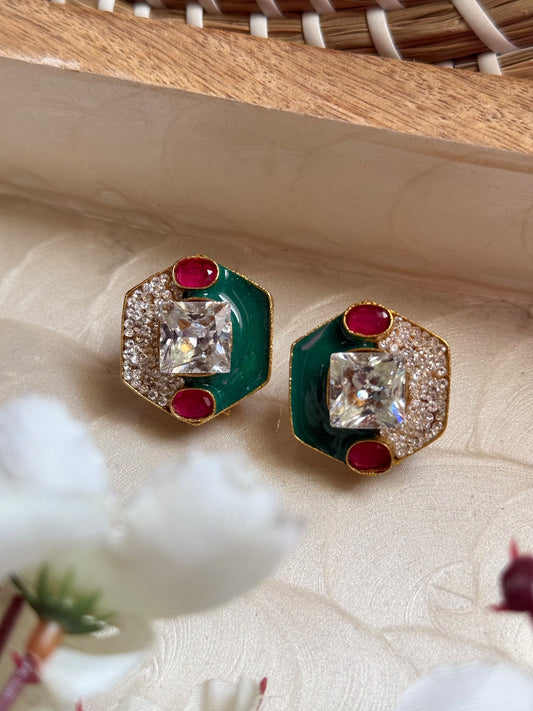 AB Emerald & Ruby Earrings