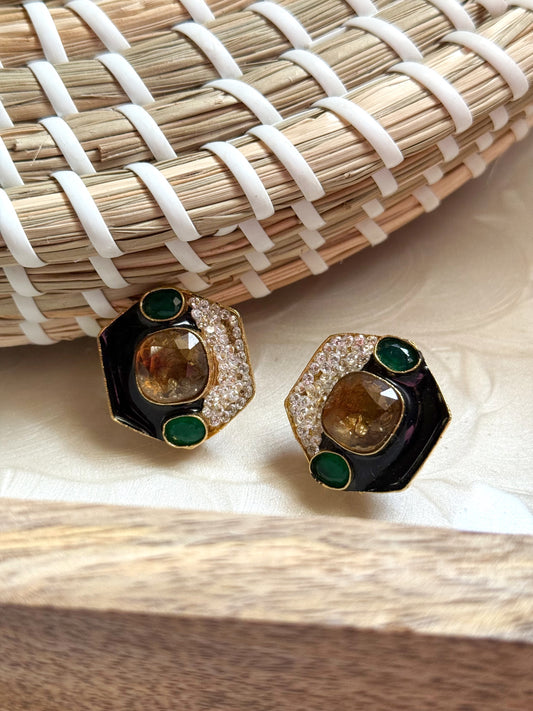 AB Black & Champagne Earrings