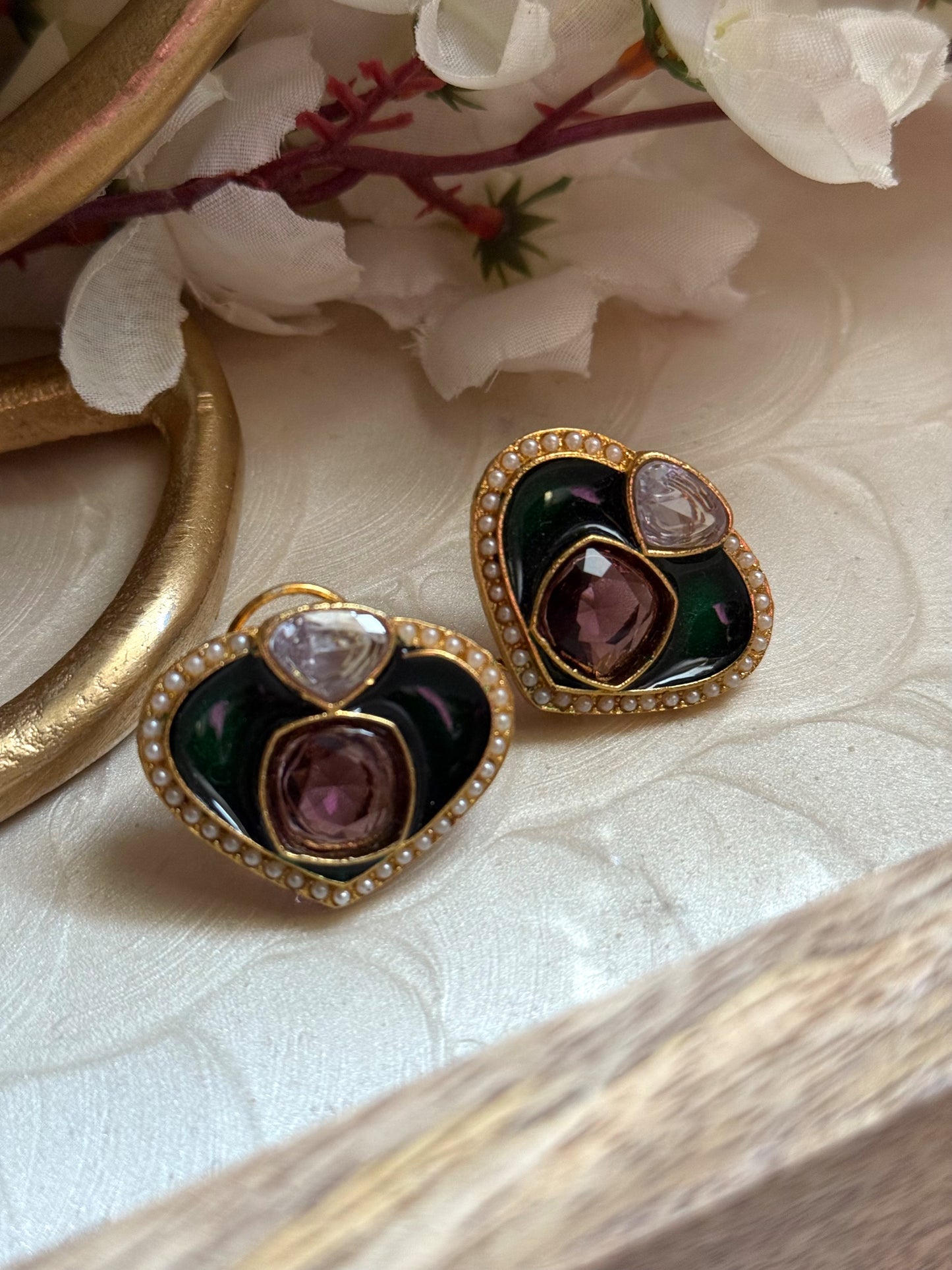 AB Emerald & Plum Earrings