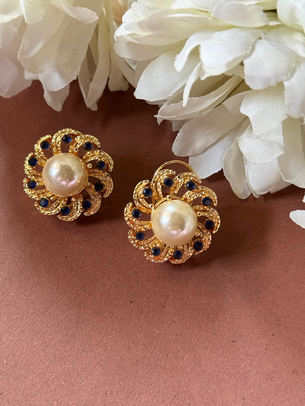 sunflower navy studs
