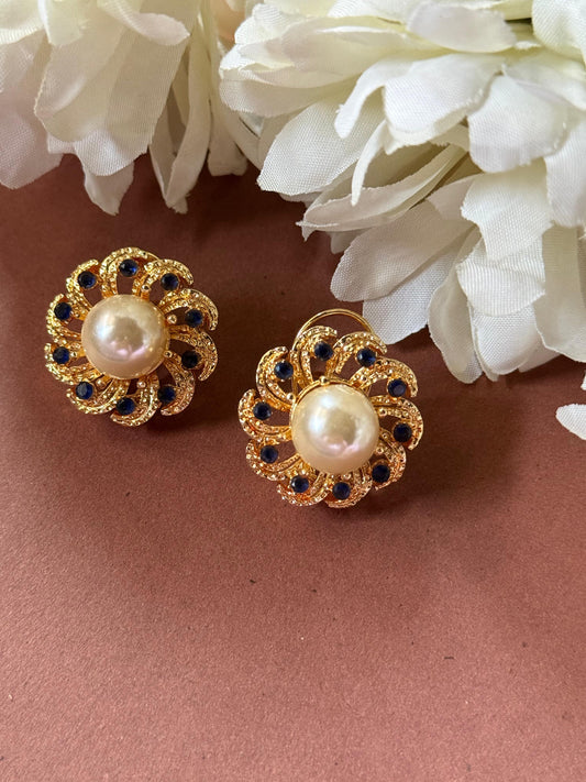 sunflower navy studs