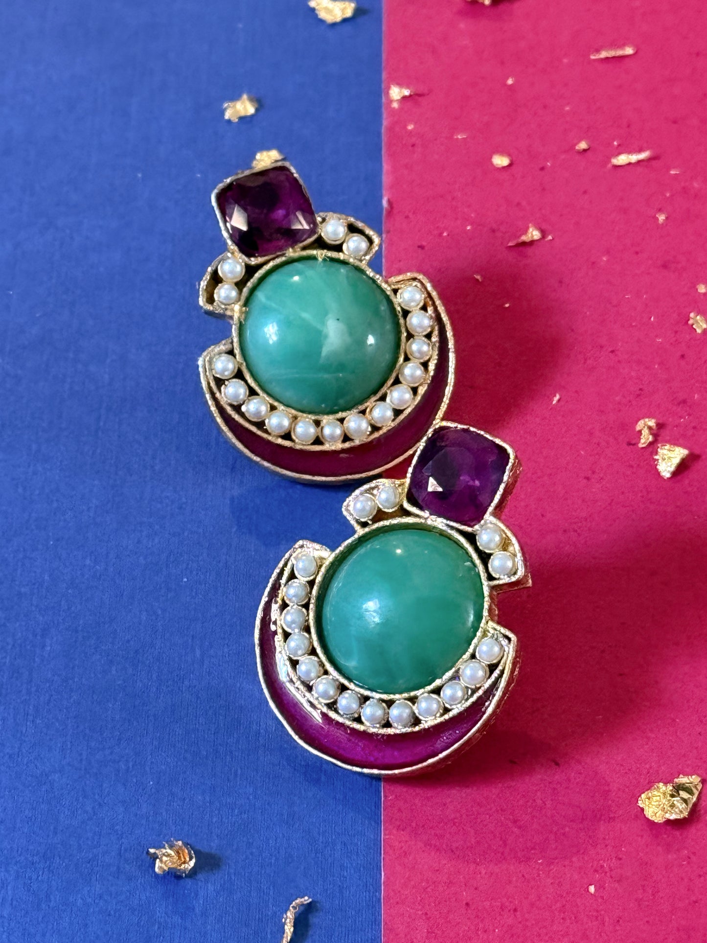 Mint & Magenta Earrings