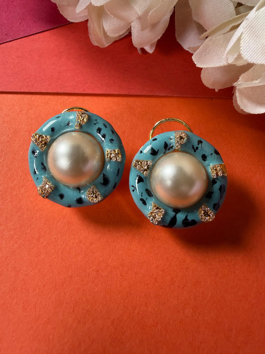 Signature Pedra Studs Aqua