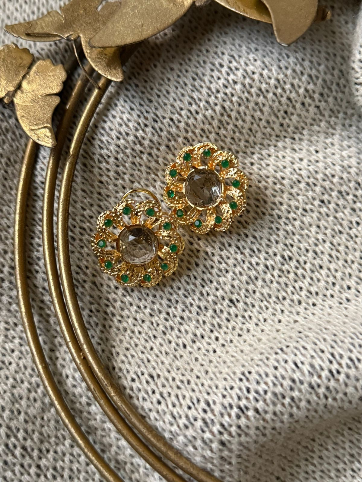 A Green & Grey Earrings